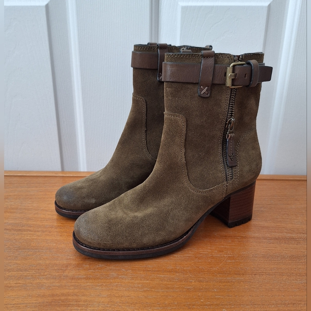 Trask Madison Waterproof Suede Boots Harness Equestrian Olive Green NEW Women 6